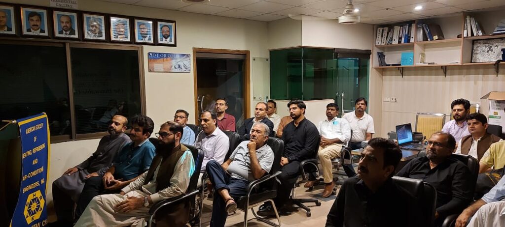 Ashrae Central Pakistan Chapter Tech Hour Program Followed By Discussion & 2nd Chapter Members Meeting SY 2023-24 held on August 25, 2023