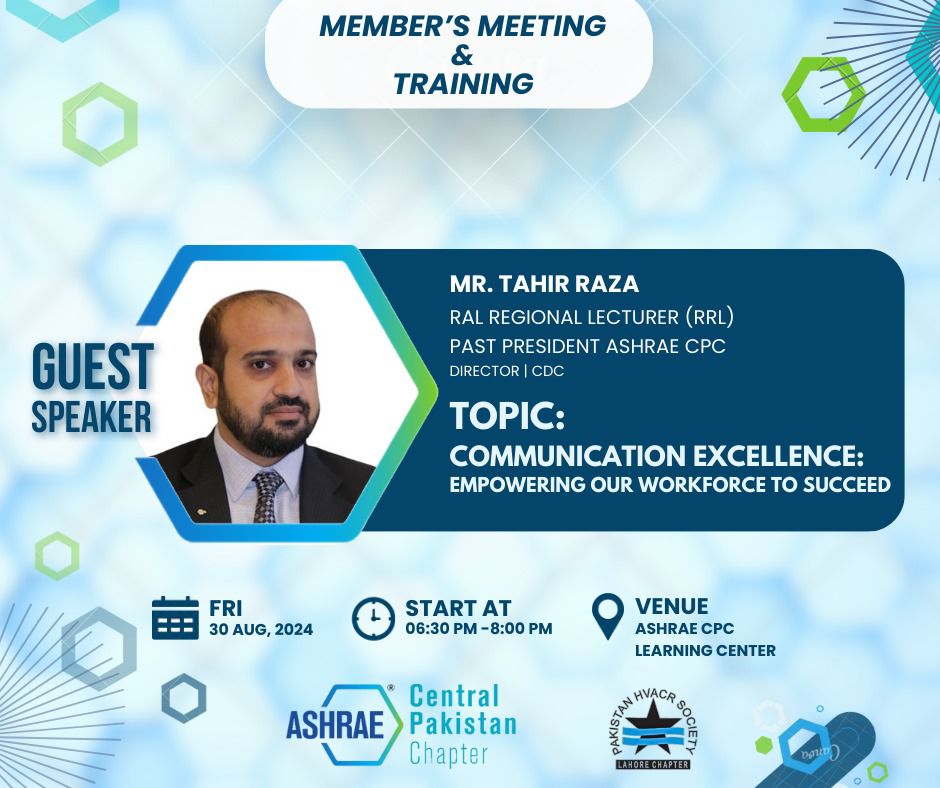 Monthly Members Meeting with Technical Presentation For August 2024